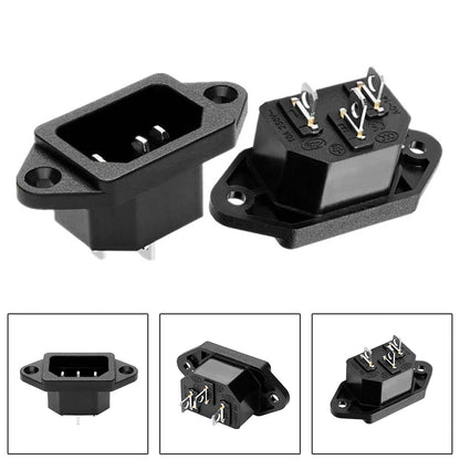 Power Connector 3 Pin Charging Socket AC-04 Built-in Male Female Rated 250V 10A for Battery and Electrical Use