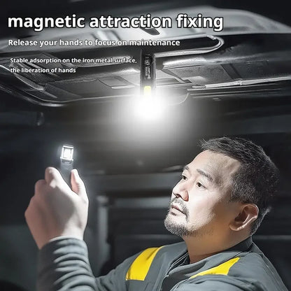 Portable EDC COB LED Flashlight with Magnetic Rechargeable Work Light