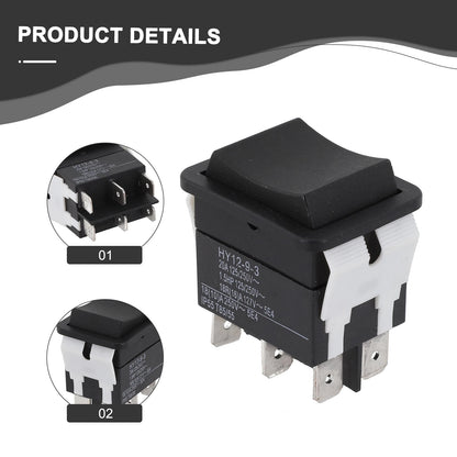 6Pins Pushbutton Rocker Switch 125250V 20A for HY1293 Easy Installation and Reliable Performance for Electrical Needs