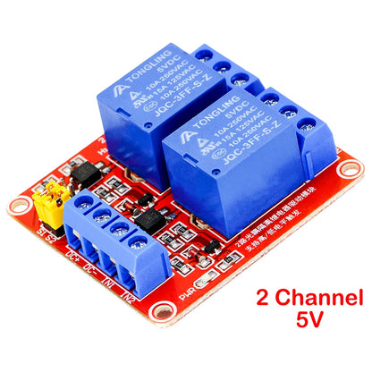 2-Channel Relay Module 5V/12V/24V with Optocoupler Isolation High/Low Level Trigger for Arduino