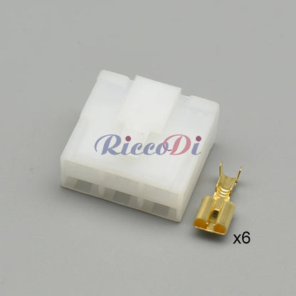 6-Pin High Current PCB Connector DJ7062-6.3-21 / DJ70620-6.3-10 — 6.3mm Automotive Wiring Plug