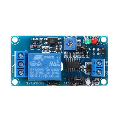 Normally Open 12V Time Delay Relay Module with Adjustable Timing for Turn On/Turn Off Switch Suitable for 250V AC Load