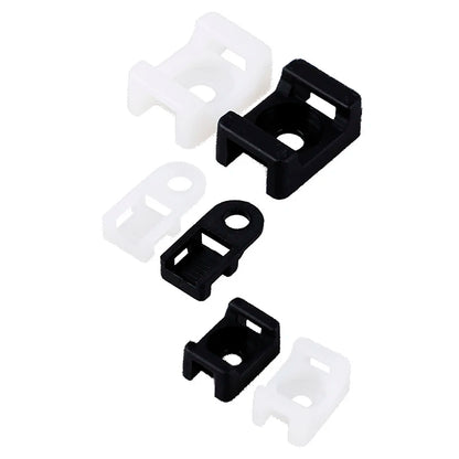 100Pcs/set Plastic Wire Cable Zip Tie Screw Fixing Mount Base Holder