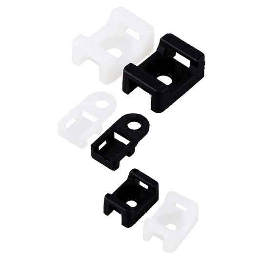 100Pcs/set Plastic Wire Cable Zip Tie Screw Fixing Mount Base Holder