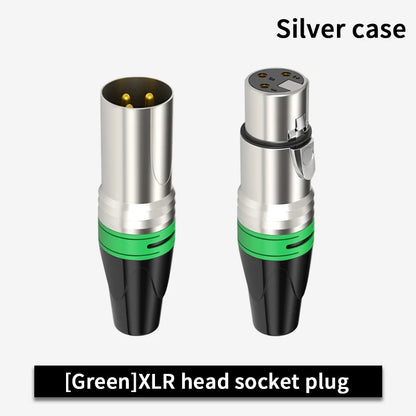 3Pin XLR Color Head Pure Copper Pin Male and Female Audio Microphone Connector Canon Welding Plug Socket