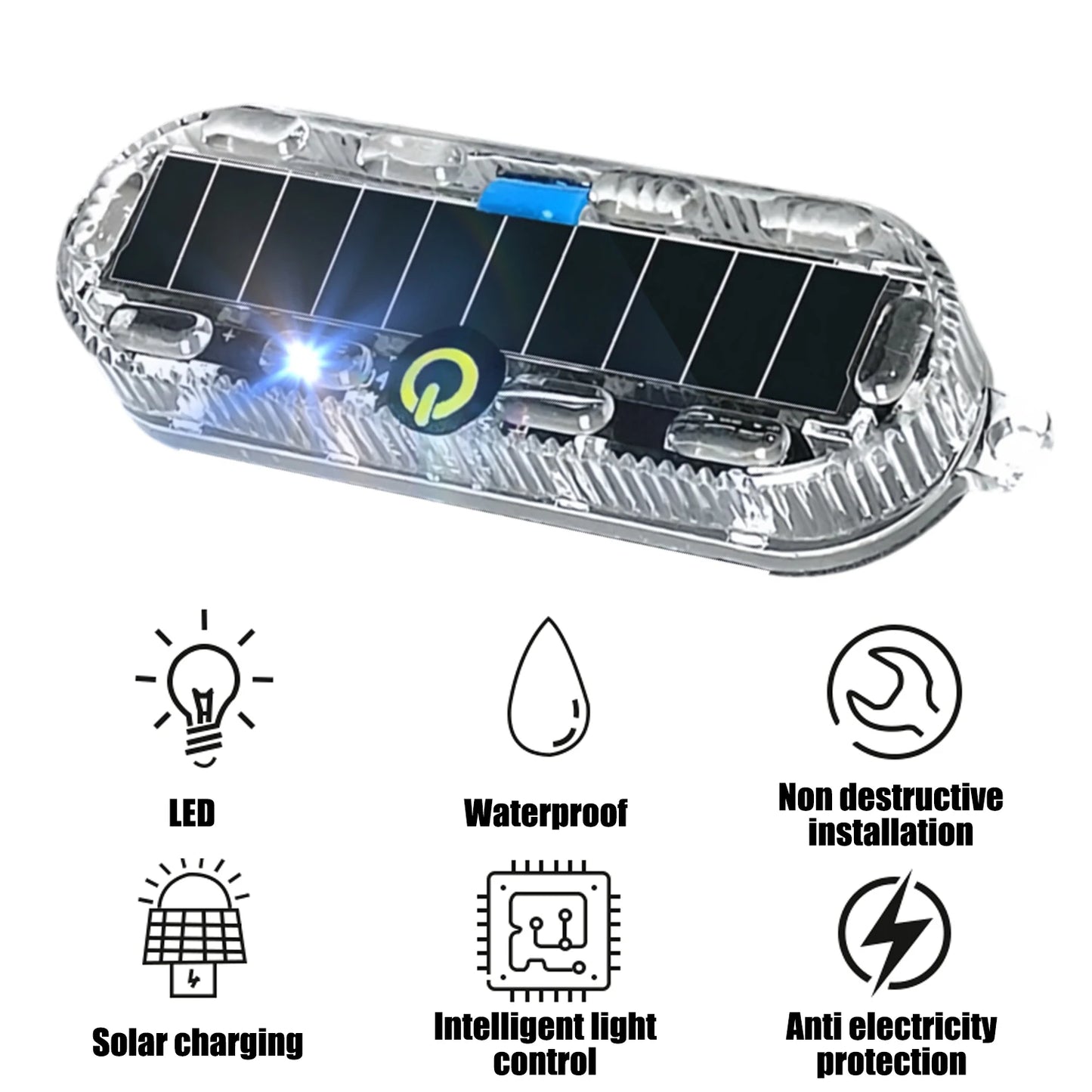 Solar Warning LED Tail Light for Car Motorcycle Collision Prevention