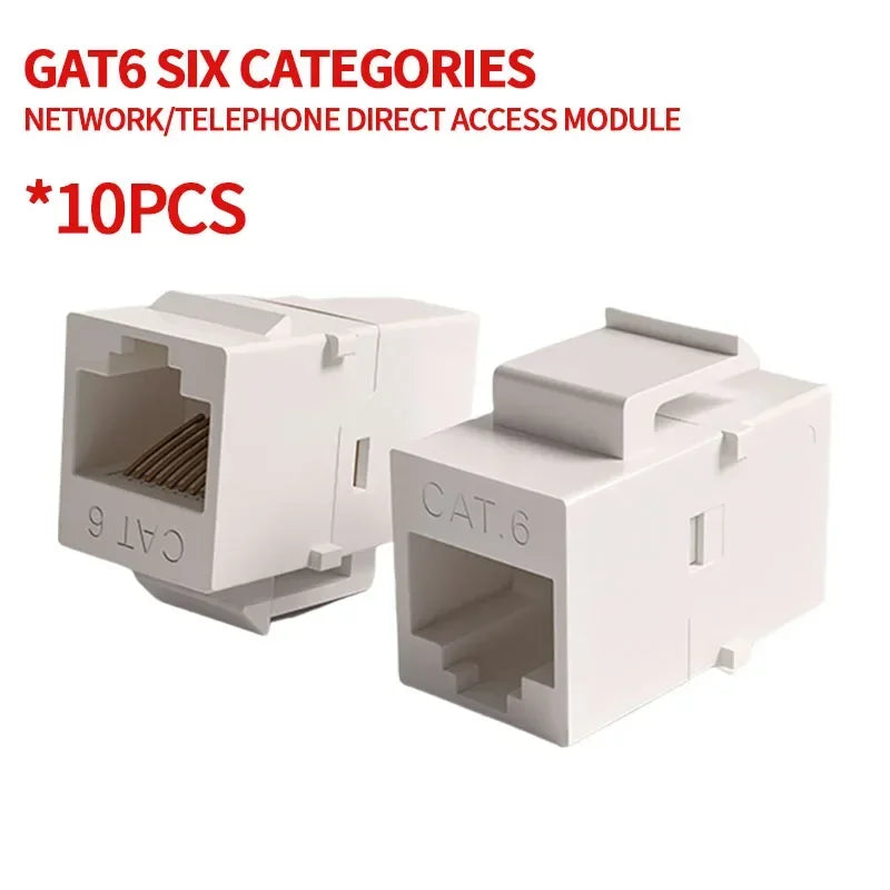Tool-Free Keystone Jack CAT5E/CAT6/CAT6A RJ45 Ethernet Wall Plate U/UTP Network Module Adapter