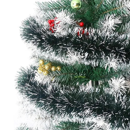 10M Christmas Decor Ribbons Garland Xmas Tree Hanging Pendent Ornaments Green Cane Tinsel Wreath for New Year Party Home Decor