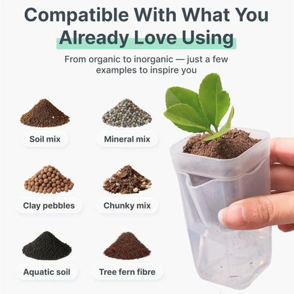 5./1PCS Self Watering Flower Pots Plastic Plant Pot with Drainage Holes Transparent Planting Flower Pot Home Garden Accessories