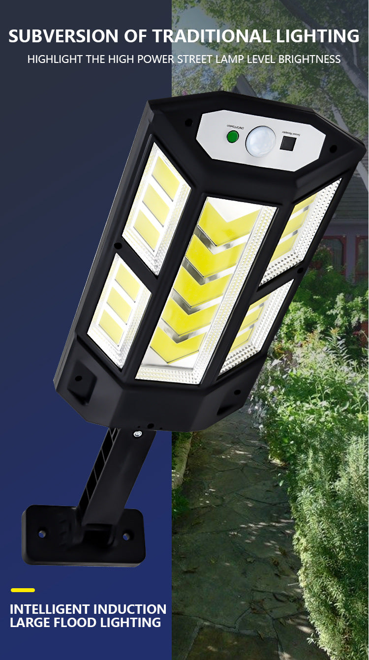 Powerful Solar LED Street Light – 3 Modes with Motion Sensor Super Bright COB Wall Lamp for Outdoor Garden & Yard Lighting