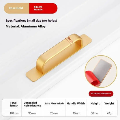Drill-free Aluminum Handle for Sliding Door Window Drawer Bathroom Push-Pull