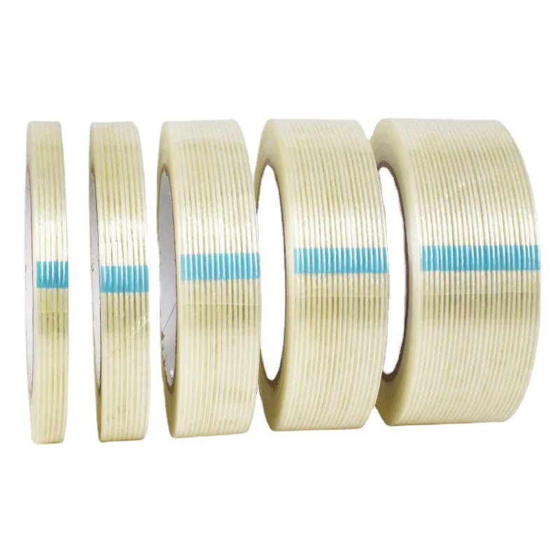 Striped Mesh Fiber Tape High Adhesion Packaging Tape 10mm–50mm for Battery Pack Fixation and Handling