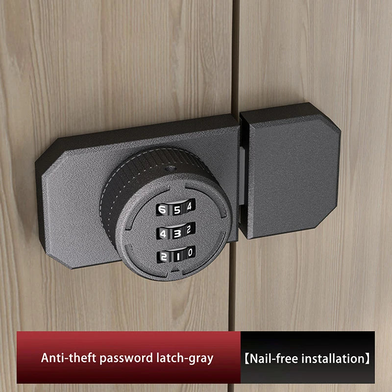 New 1 Set No-Punch Combination Door Lock 3 Digit Password Cabinet Locks With Combination Latch For Closet Door Door