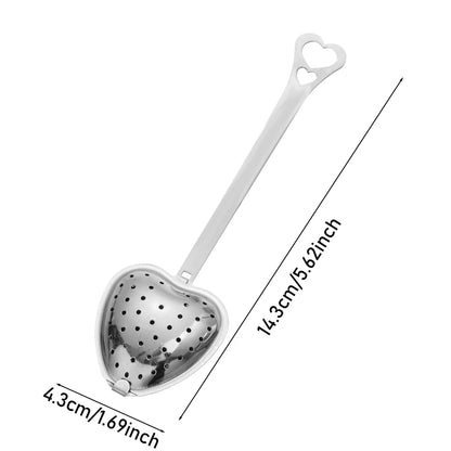 10/1pc Handle Heart-shaped Tea Filter Stainless Steel Mesh Heart Shaped Tea Strainer Spoon Tea Infuser Spoon Kitchen Accessories