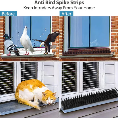 Plastic Bird Deterrent Spikes Anti-Climb Anti-Pigeon Cat Proof Set for Outdoor Roof Fence Ledge Guard Garden Humane Pest Control