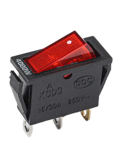 KCD3 Red Button On-Off 3Pin DPST Plastic And Metal Boat Car Rocker Switch 15A20A 250V125VAC 31x14x32mm Electrical Appliances