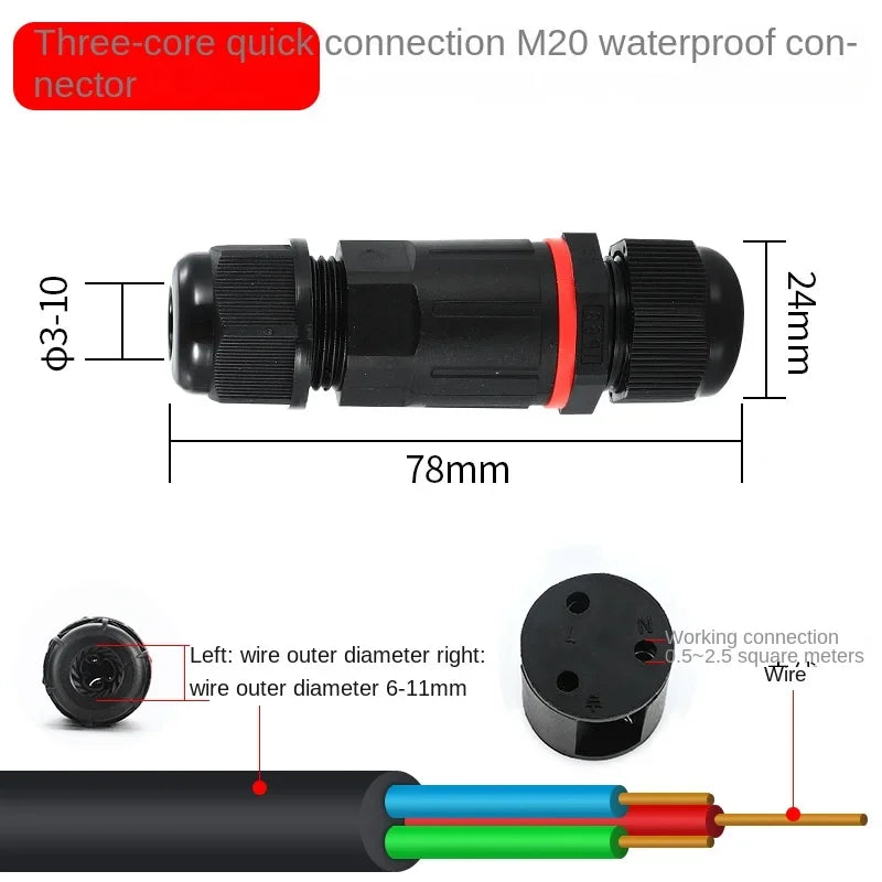 IP68 Waterproof Cable Connector I/T Type Junction Box 2-pin 3-pin 4-pin 5-pin Electrical Terminal LED Lights Wire Waterproof Box