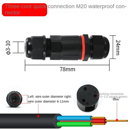 IP68 Waterproof Cable Connector I/T Type Junction Box 2-pin 3-pin 4-pin 5-pin Electrical Terminal LED Lights Wire Waterproof Box