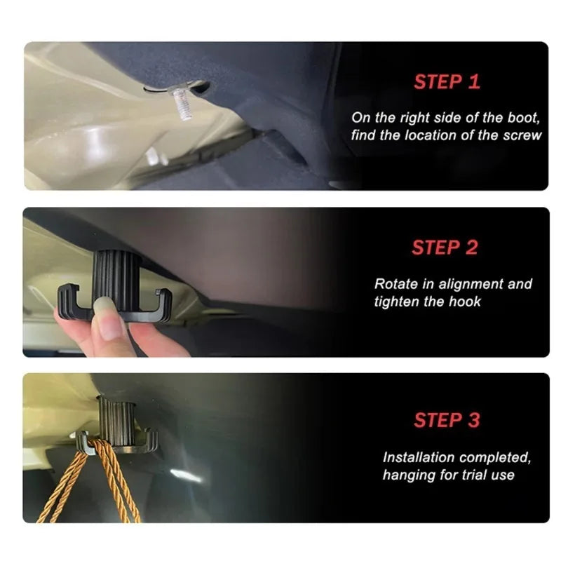 Trunk Grocery Bag Hook Trunk Hook Practical  Car Bolt Cover Mounting Holder Car Accessory for Tesla Model 3 Highland 2024