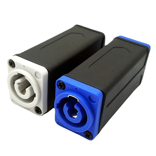 New 1Pc LED PowerCon AC Coupler Adapter Extender Connector Speakon Panel Mount Straight Adapter Blue White