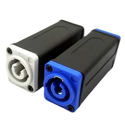 New 1Pc LED PowerCon AC Coupler Adapter Extender Connector Speakon Panel Mount Straight Adapter Blue White