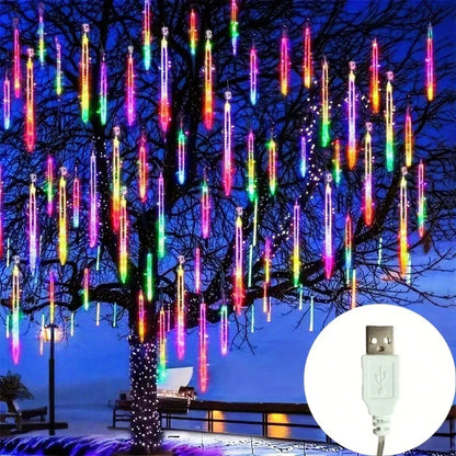 USB Powered LED Meteor Shower Rain Lights for Christmas New Year Decoration Garden Street Party Lighting