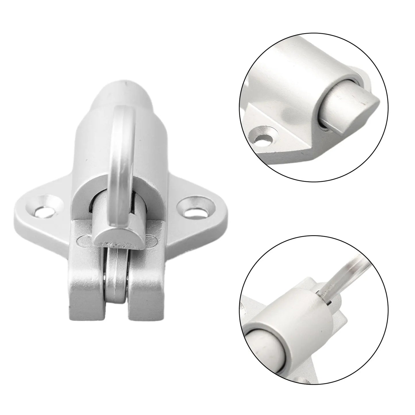 New Latch Bolt Garden Home Pull ring Bounce Gate Door Pull Ring Bounce Hardware Tool Useful Aluminum Alloy Screws