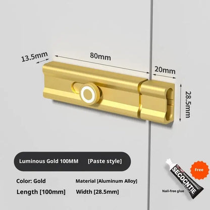 No Punching Door Lock Buckle Anti-Theft Latch Adhesive Hardware