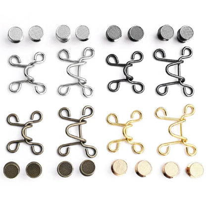 Adjustable Waist Extender Button Set for Jeans No-Sew Buckle 5/1Set