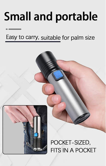 395nm UV Flashlight Blacklight Zoomable USB Rechargeable UV Light