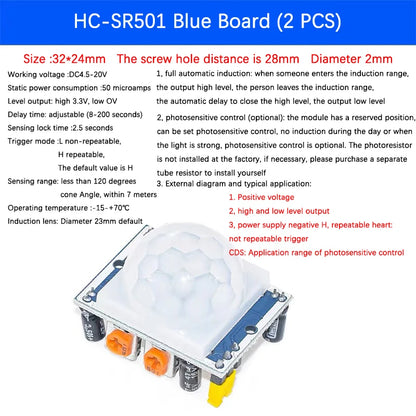 HC-SR501 PIR Infrared Motion Sensor Module for Raspberry Pi – Human Detection