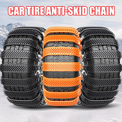 Snow Chain Tyre Chain – Urethane Winter Anti-Slip Tire Chains (10/1PCS Set) for Car Tires, Anti-Skid Emergency Snow Traction