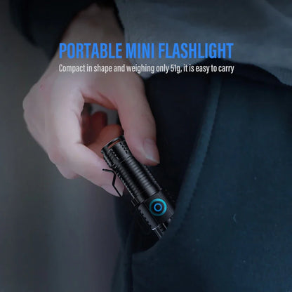 Ultra Bright Mini P50 LED Flashlight USB C Rechargeable Hat Clip Torch