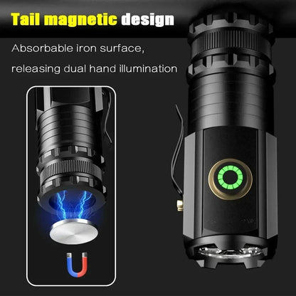 EDC 3 LED Flashlight Rechargeable Mini Tactical Torch with Magnet