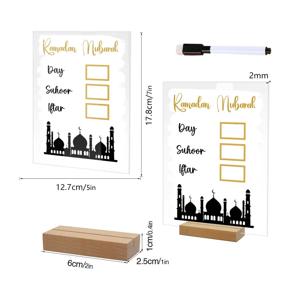 2026 Ramadan Countdown Calendar, Islamic Muslim Party Decor, Acrylic Eid Mubarak Ornament, Kareem Ramadan Decoration
