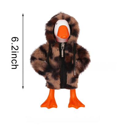 Zippered white outfit for 7 inch desktop goose soft fabric clothing for decorative home and office desktop use