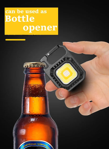 Mini Portable Led Flashlight USB Rechargeable Keychain Light Pocket Torch COB Work Lights Outdoor Camping Emergency Lamp Lantern