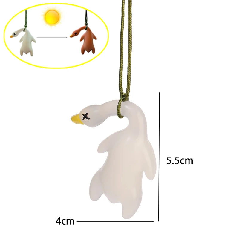 Color-Changing Duck Keychain Cartoon DIY Car Accessory
