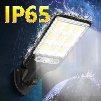 Solar LED Wall Light Outdoor — Motion Sensor, IP65 Waterproof, 3-Mode, 18650 Battery | Garden Street Security Lamp