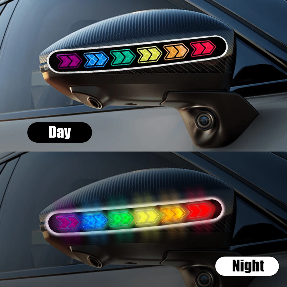 Car Reflective Mirror Safety Warning Stickers – Adhesive Reflective Tape for Auto Decor & DIY Styling (2pcs)