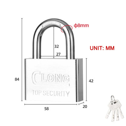 Stainless Steel Waterproof Padlock Same Key Open All Locks