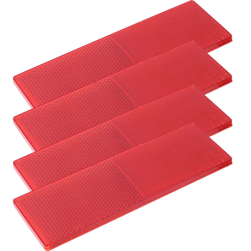 Truck Trailer Rectangle Reflective Tape Stickers – Auto Safety Night Warning Reflector (Red/White, 1/2/4pcs)