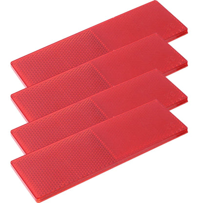 Truck Trailer Rectangle Reflective Tape Stickers – Auto Safety Night Warning Reflector (Red/White, 1/2/4pcs)