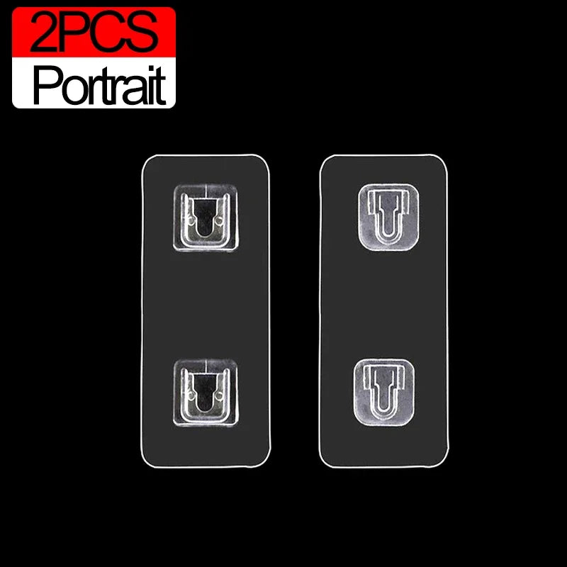 Double-Sided Adhesive Wall Hooks Strong Transparent Suction Cup Hooks