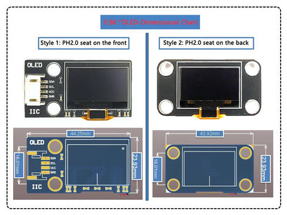 0.96" / 1.3" OLED IIC LCD Display Module SSD1306 SH1106 12864