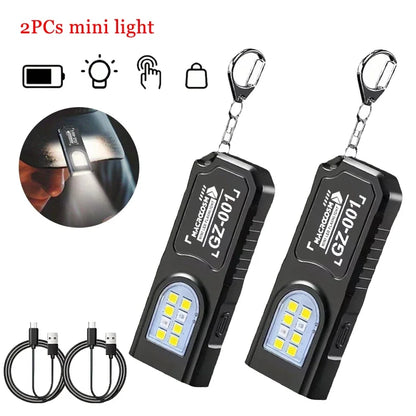 Rechargeable Mini Flashlight Super Bright COB Portable Work Light W/Magnetic Base Strobe Pen Clip-On Light Camping Emergency