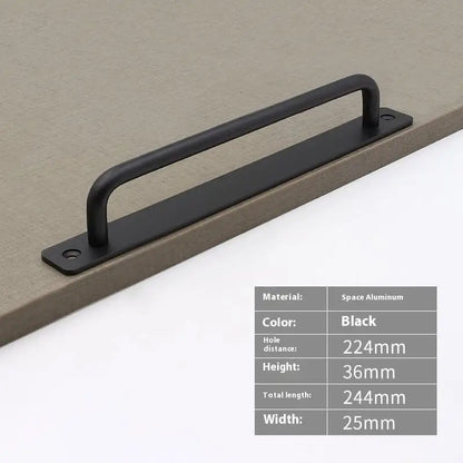 New Aluminium Alloy Punch-Free Furniture Cabinet Handle Sliding Door Pull and Flush Hardware Set for Wood Door Drawer