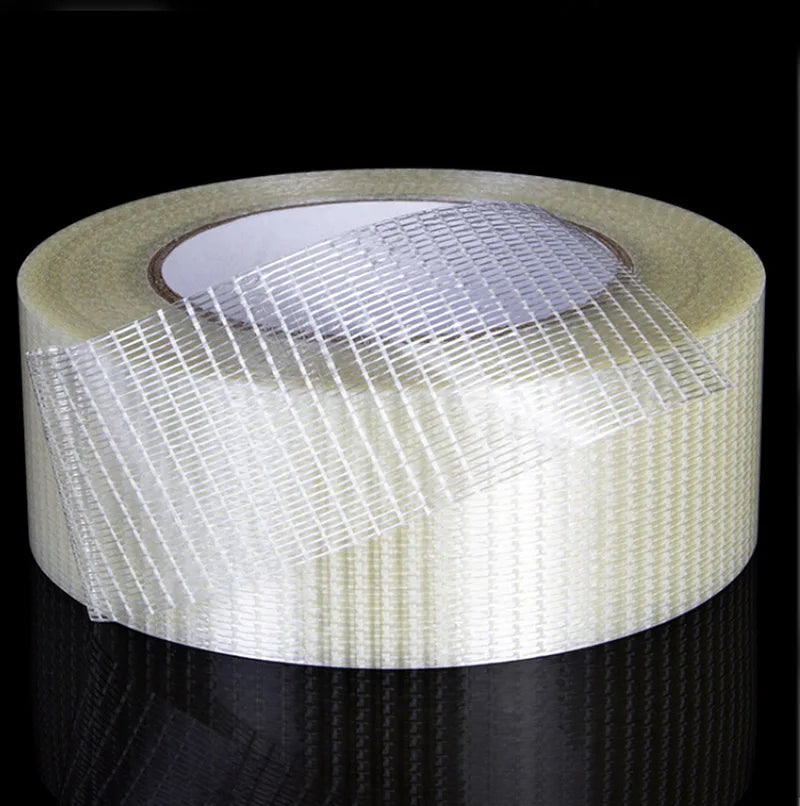 Striped Mesh Fiber Tape High Adhesion Packaging Tape 10mm–50mm for Battery Pack Fixation and Handling