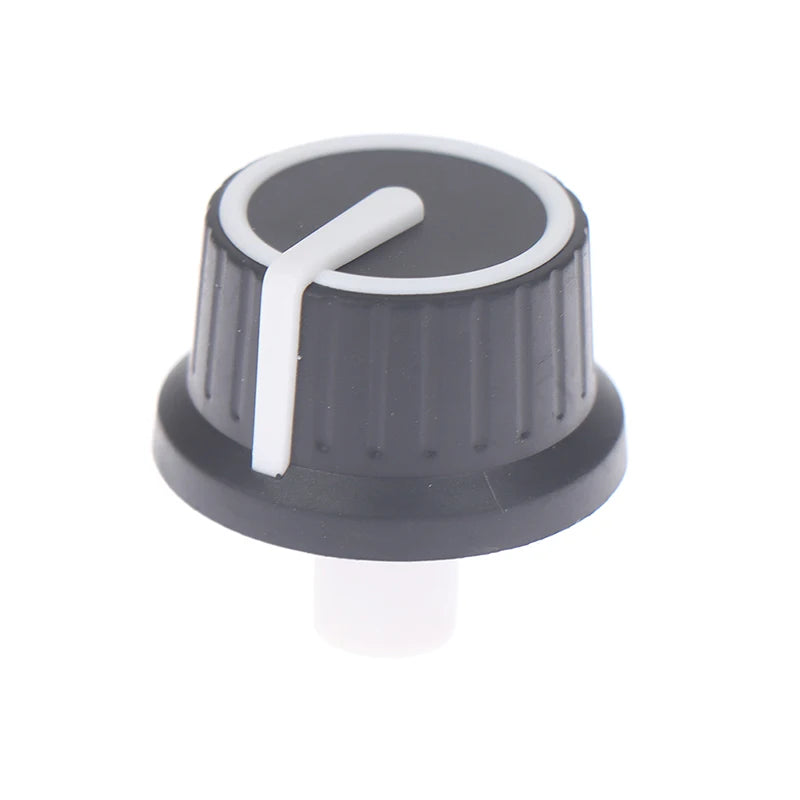 2 Piece 25*25.5MM black and white rubber half shaft knob potentiometer rotary encoder volume switch knob