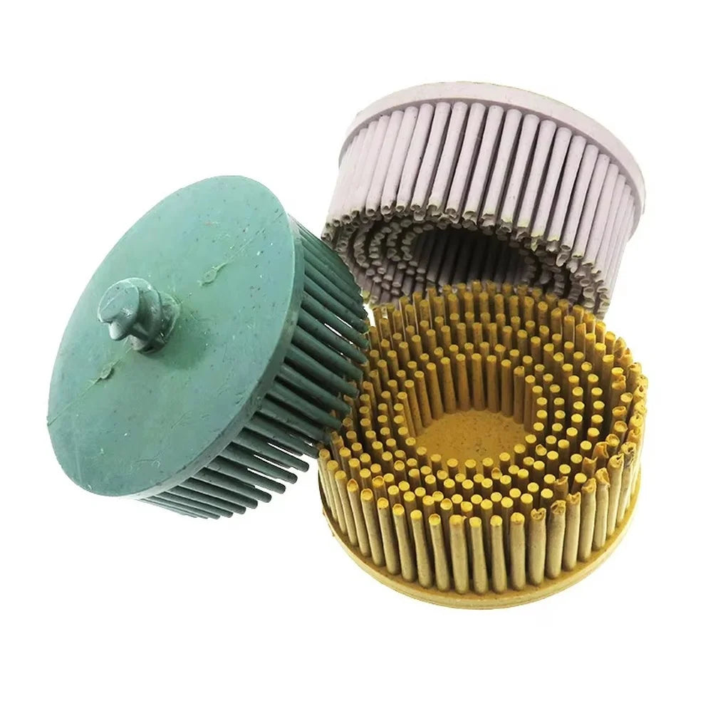 5 Pcs Polishing Brush Deburring Brush Abrasive Brush Set For Metal Aluminum Steel Iron Rubber Bristle Disc With Connecting Rods